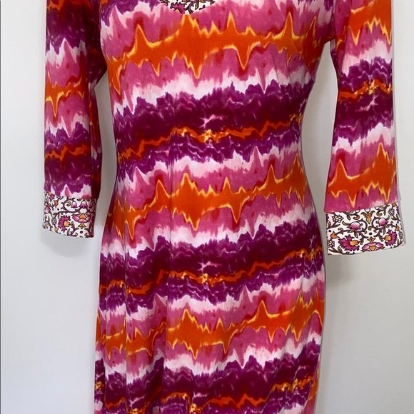 Vertigo Paris”Anjelne” Dress Floral Print Drawstring Neck Empire Line Sz M Nwot - Picture 3 of 7